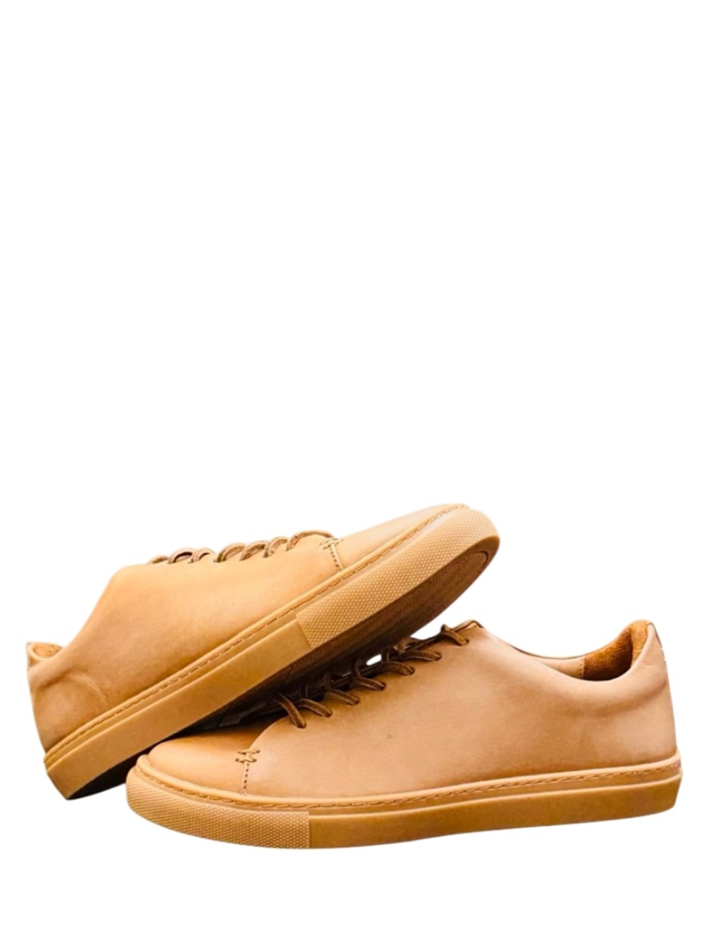THURSDAY BOOT COMPANY - ALL BROWN LEATHER “PREMIER” LOW TOP SNEAKERS
